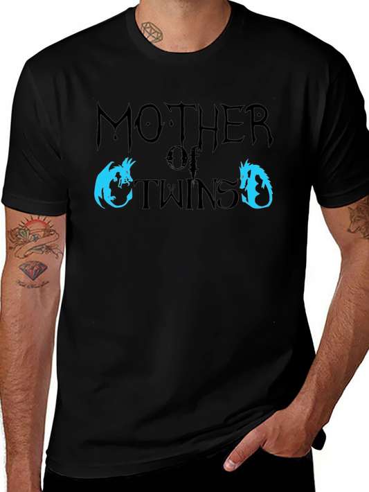 Mother of Twins Dragon T-Shirt - Fun Mom Tee