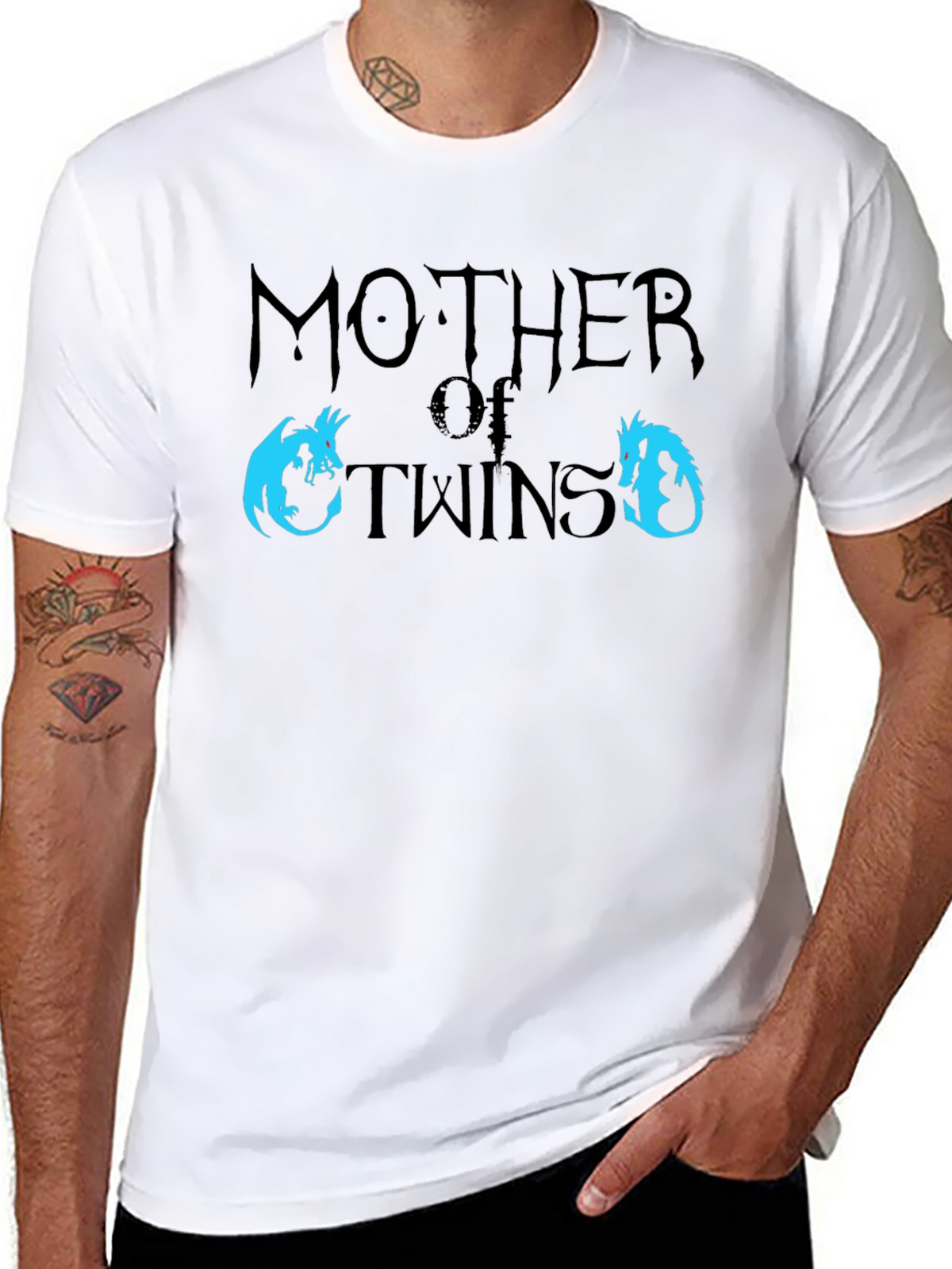 Mother of Twins Dragon T-Shirt - Fun Mom Tee