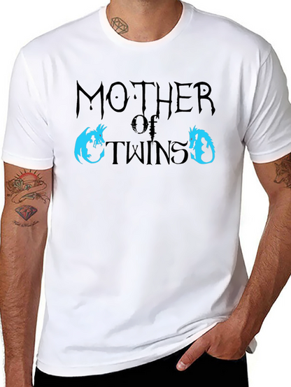 Mother of Twins Dragon T-Shirt - Fun Mom Tee