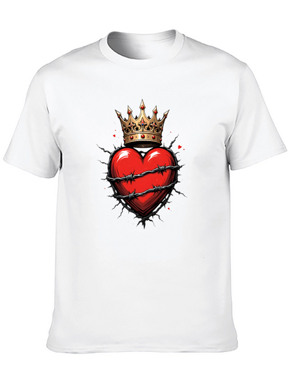 Crowned Heart Graphic Tee - Edgy Style
