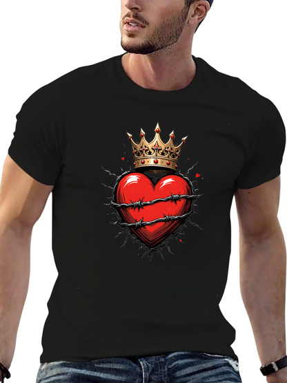 Crowned Heart Graphic Tee - Edgy Style