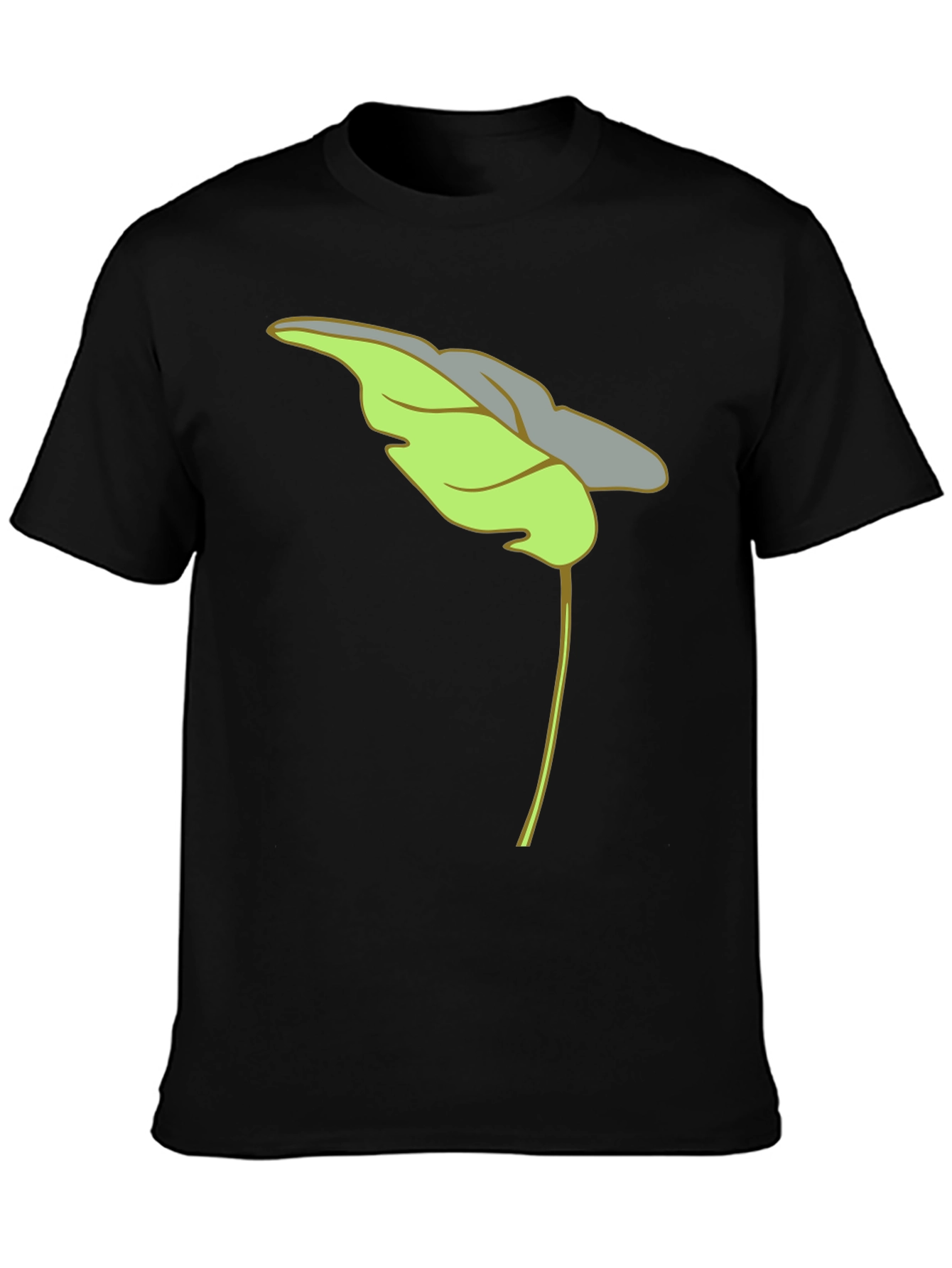 Leaf Graphic Black T-Shirt Casual Wear