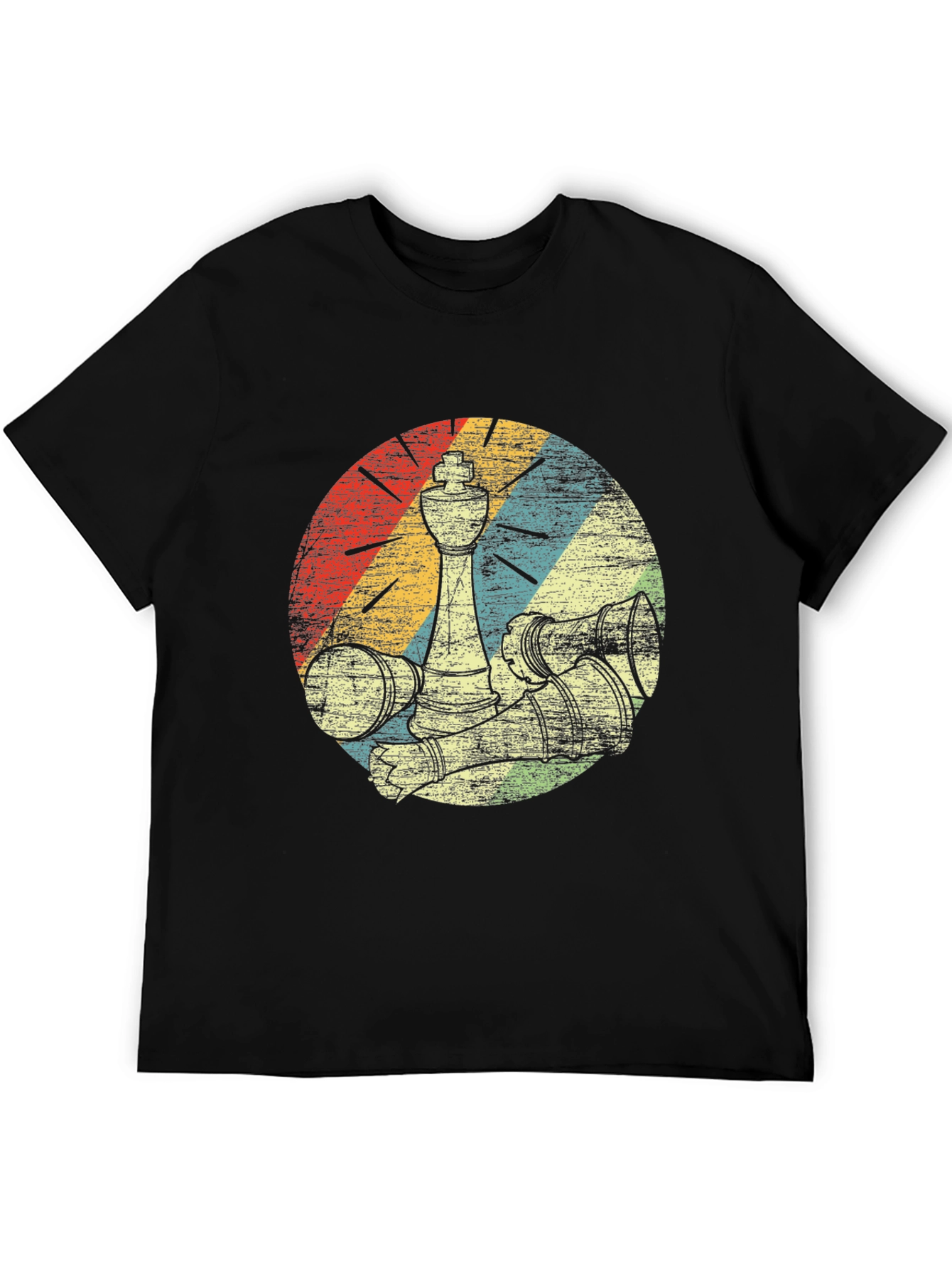 Retro Chess Piece Graphic Tee - Black