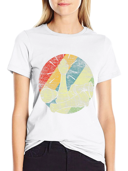 Retro Chess Piece Graphic Tee - Black