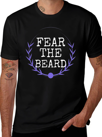 Fear The Beard Graphic Tee - Black Cotton Shirt