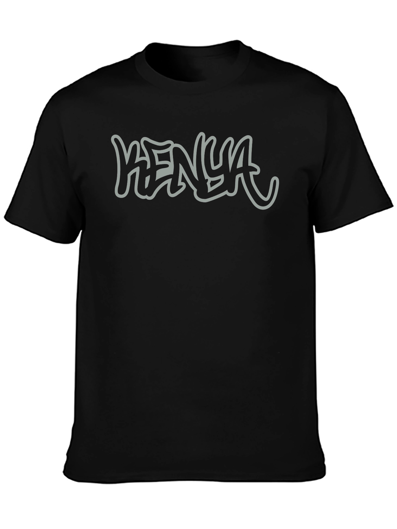 Kenya Graffiti Style Black T-Shirt