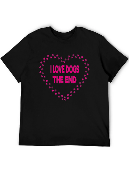 I Love Dogs T-Shirt Paw Print Heart Design