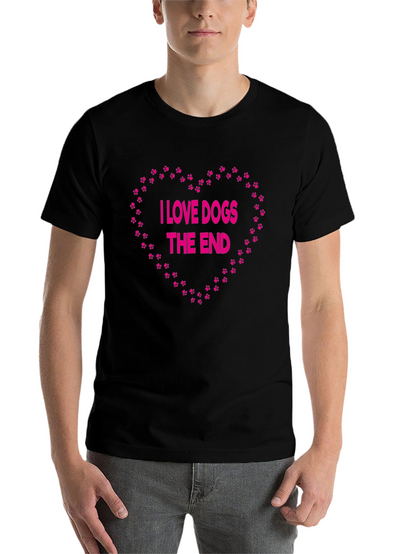 I Love Dogs T-Shirt Paw Print Heart Design