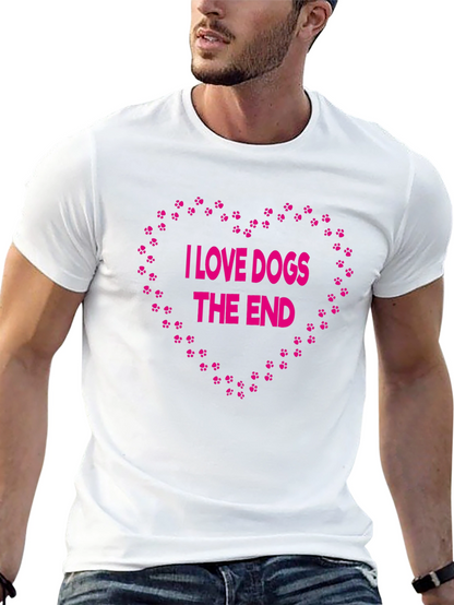 I Love Dogs T-Shirt Paw Print Heart Design
