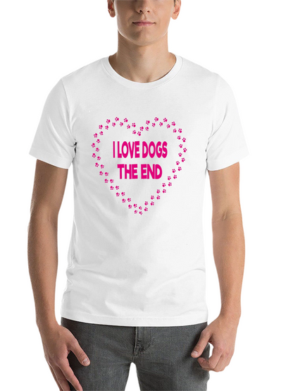 I Love Dogs T-Shirt Paw Print Heart Design