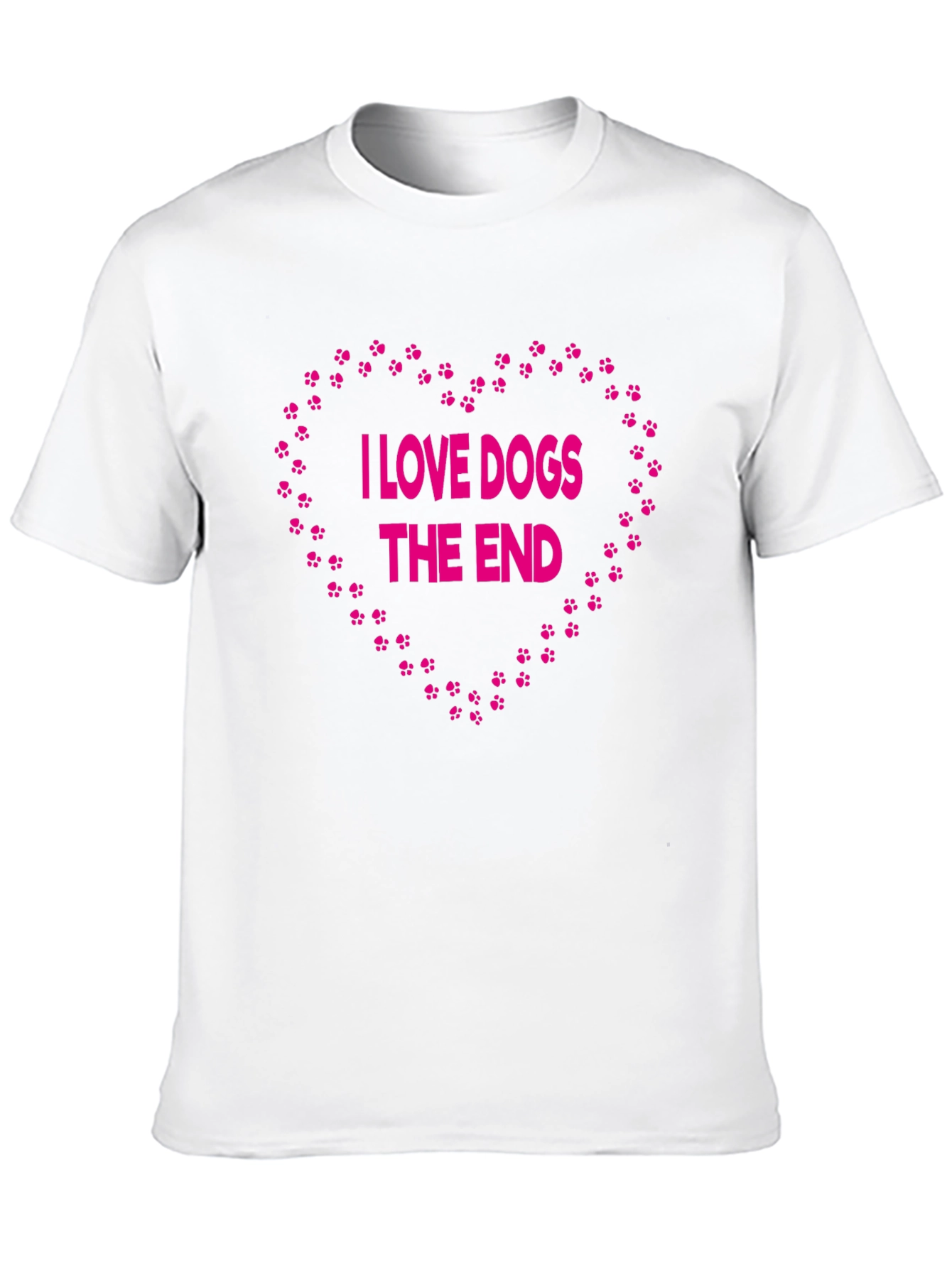 I Love Dogs T-Shirt Paw Print Heart Design