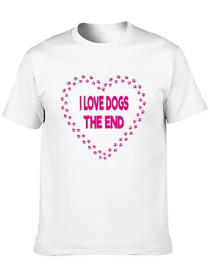 I Love Dogs T-Shirt Paw Print Heart Design