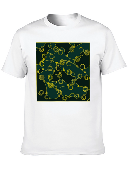 Abstract Swirl Graphic Black T-Shirt
