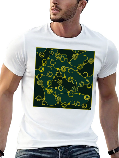 Abstract Swirl Graphic Black T-Shirt