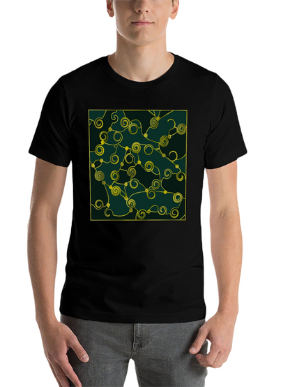 Abstract Swirl Graphic Black T-Shirt