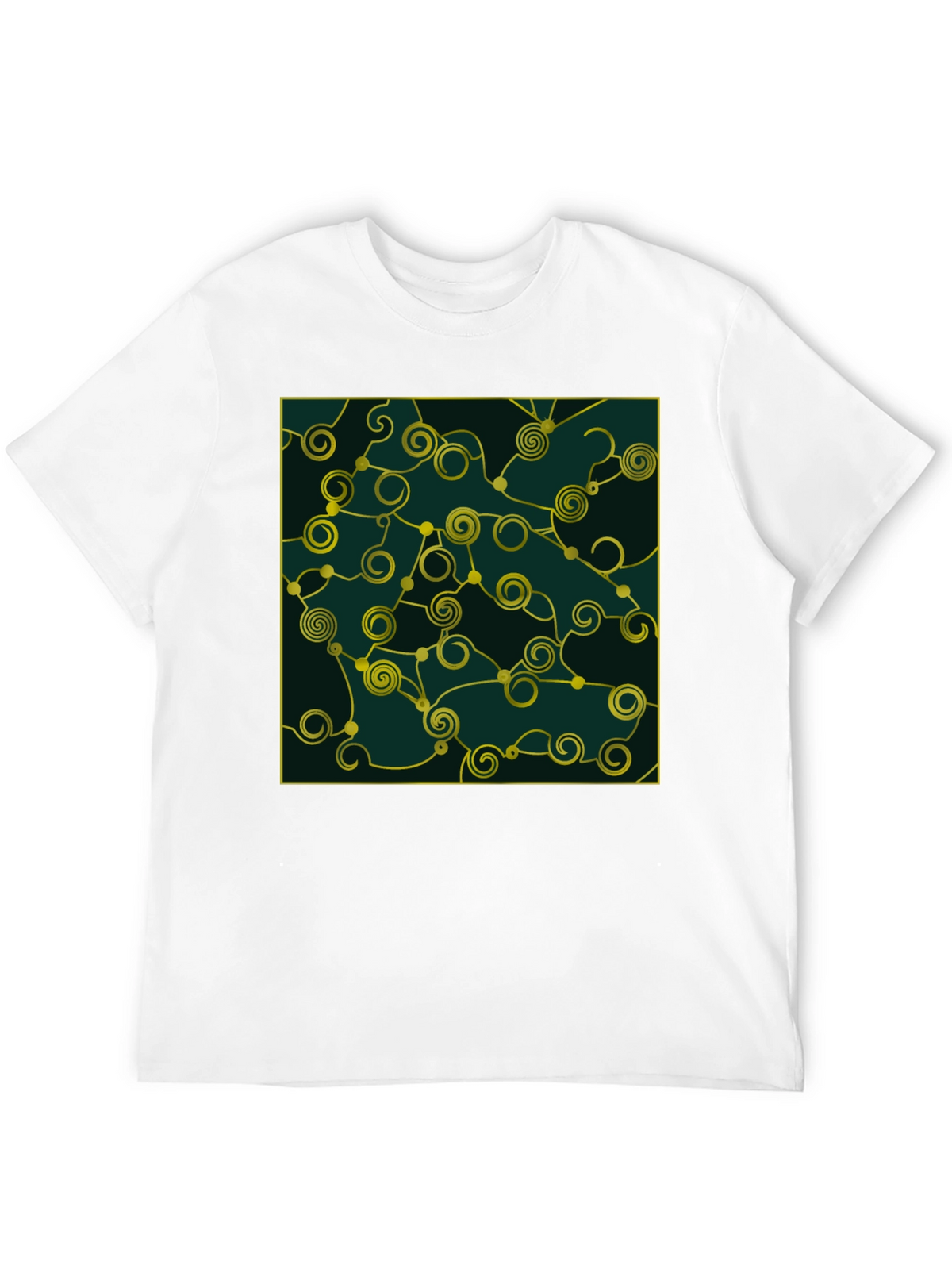 Abstract Swirl Graphic Black T-Shirt