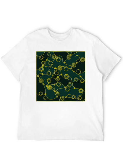 Abstract Swirl Graphic Black T-Shirt