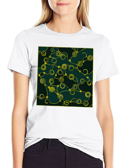 Abstract Swirl Graphic Black T-Shirt
