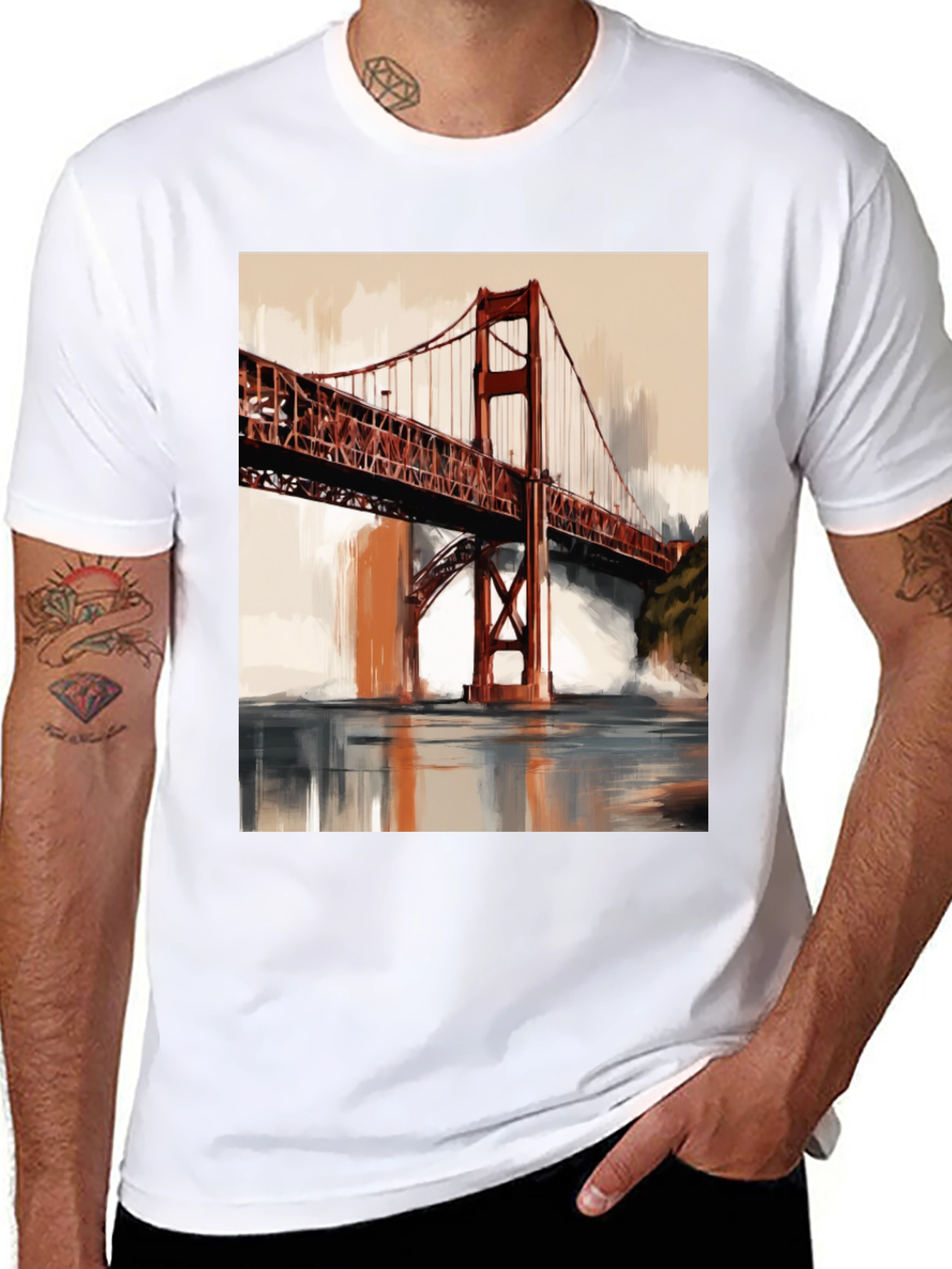 Golden Gate Bridge Art Print T-Shirt