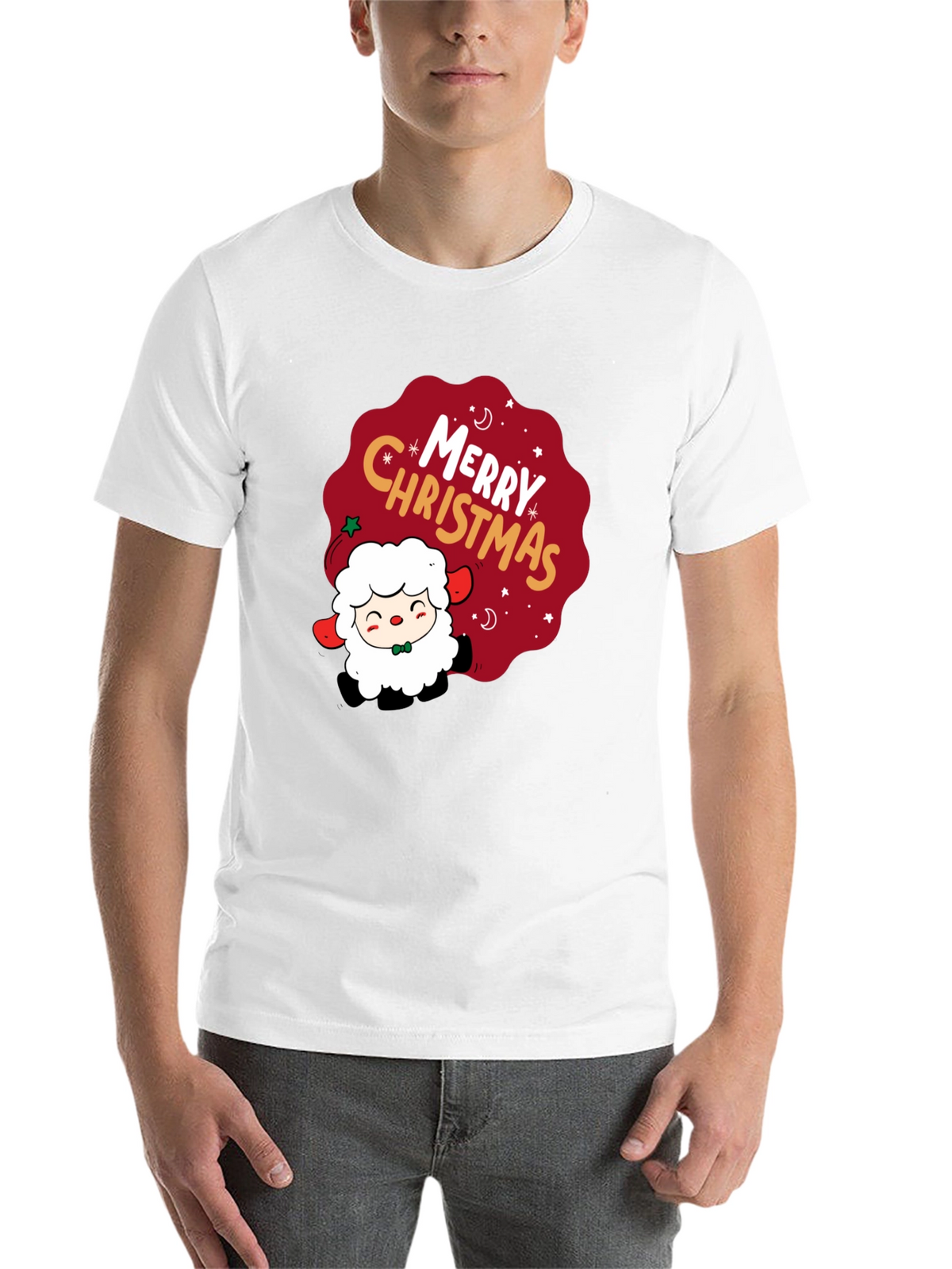Merry Christmas Sheep Graphic Tee - Holiday Cheer