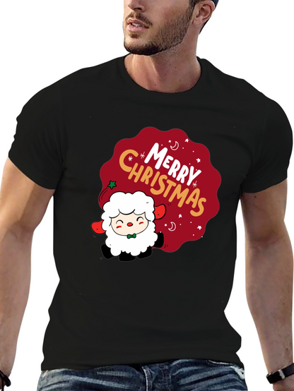 Merry Christmas Sheep Graphic Tee - Holiday Cheer