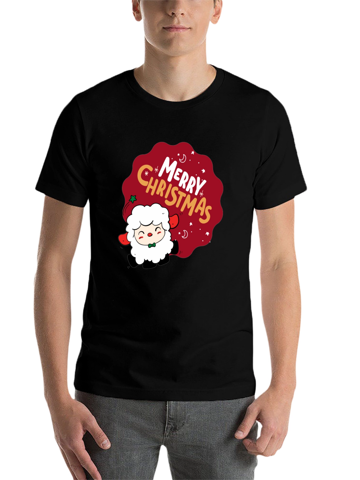 Merry Christmas Sheep Graphic Tee - Holiday Cheer