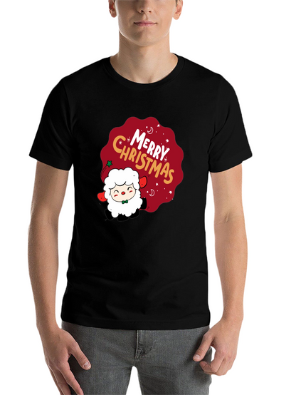 Merry Christmas Sheep Graphic Tee - Holiday Cheer
