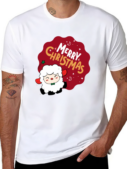 Merry Christmas Sheep Graphic Tee - Holiday Cheer