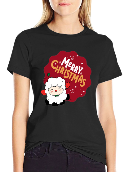 Merry Christmas Sheep Graphic Tee - Holiday Cheer