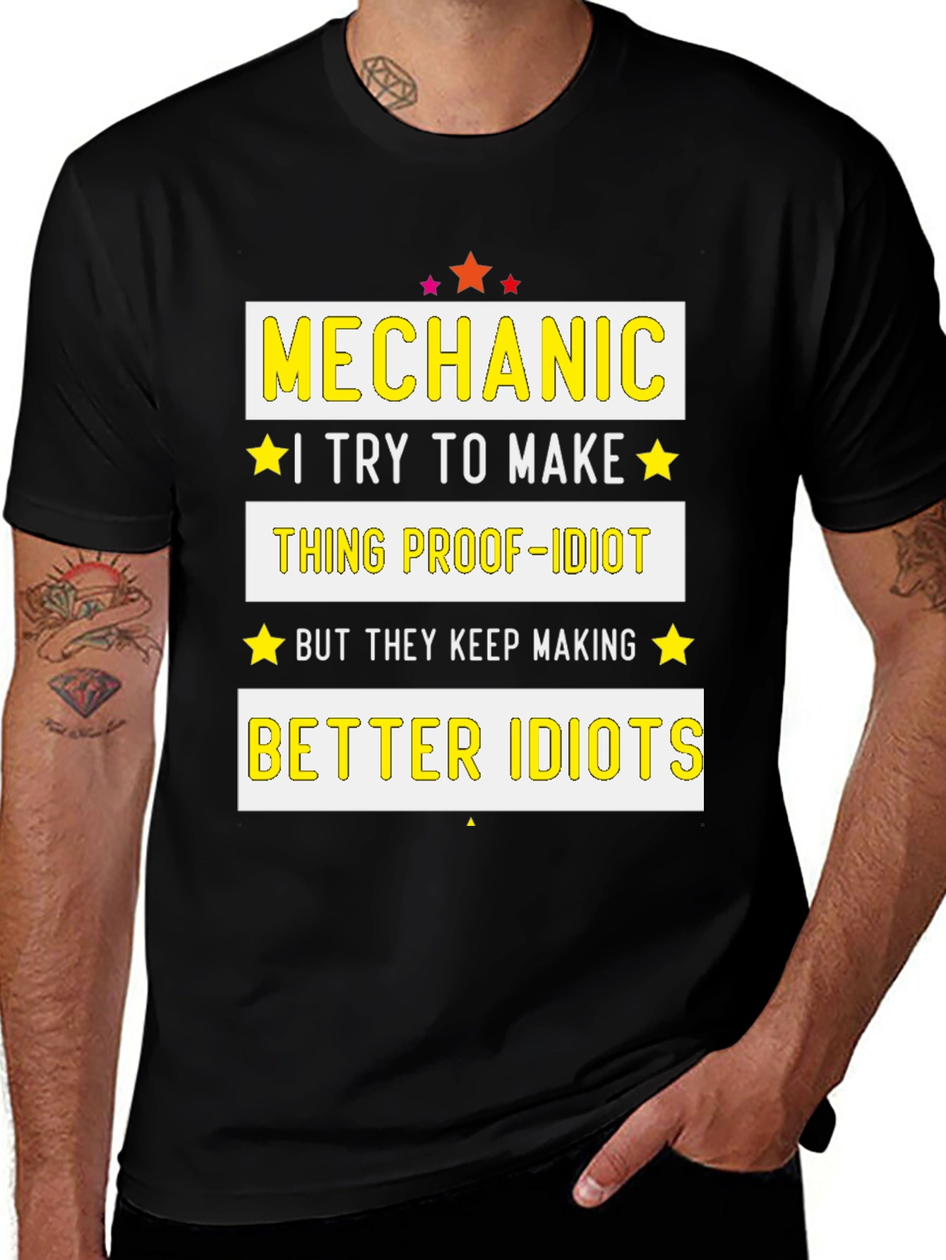 Mechanic Proof-Idiot Graphic T-Shirt