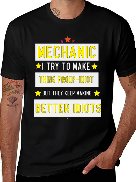 Mechanic Proof-Idiot Graphic T-Shirt