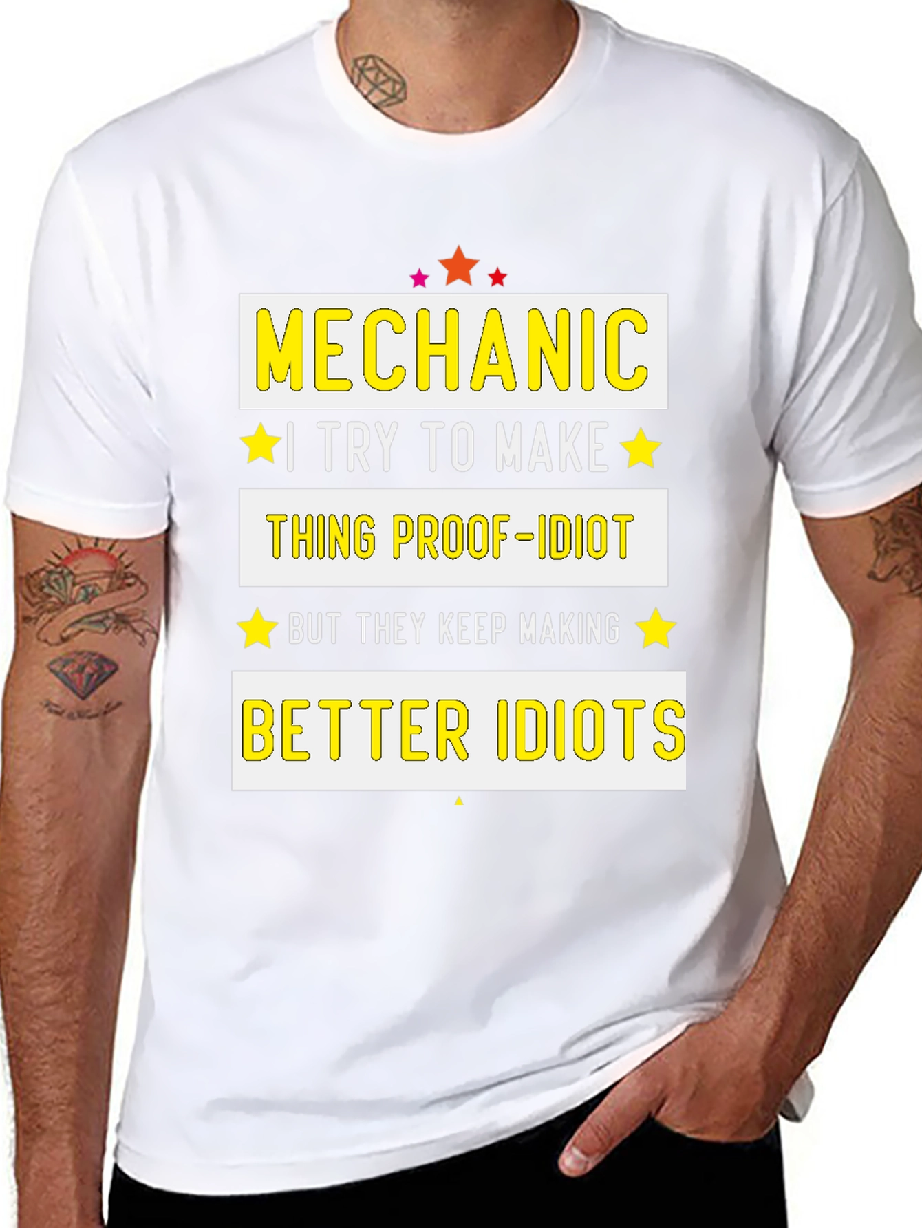Mechanic Proof-Idiot Graphic T-Shirt