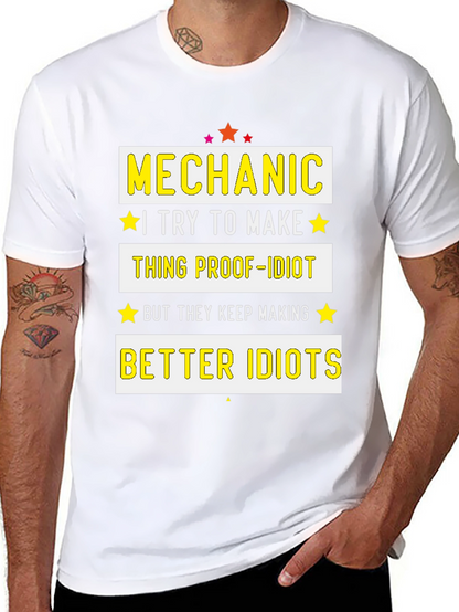 Mechanic Proof-Idiot Graphic T-Shirt