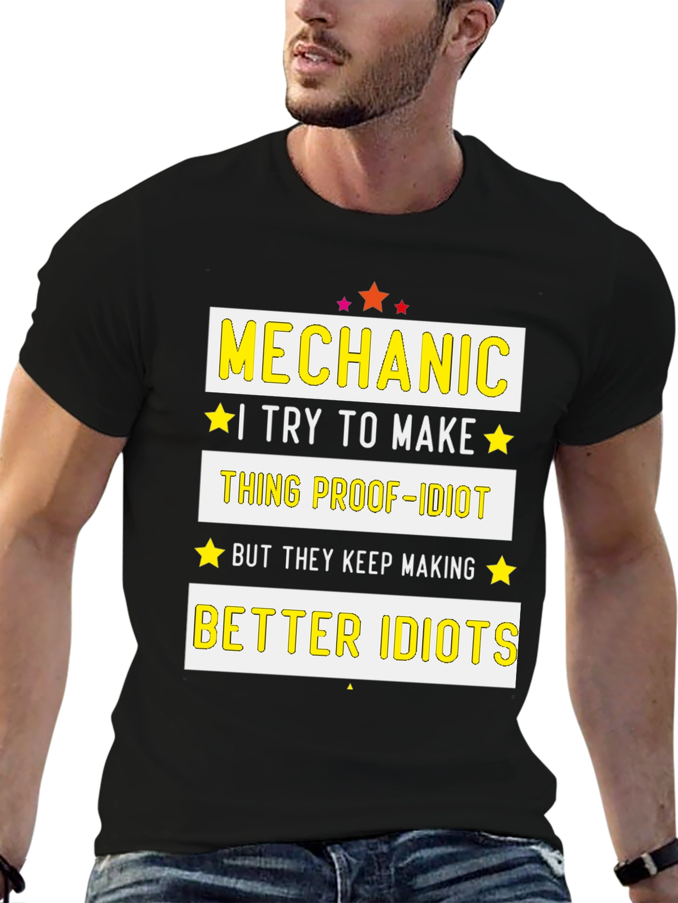 Mechanic Proof-Idiot Graphic T-Shirt