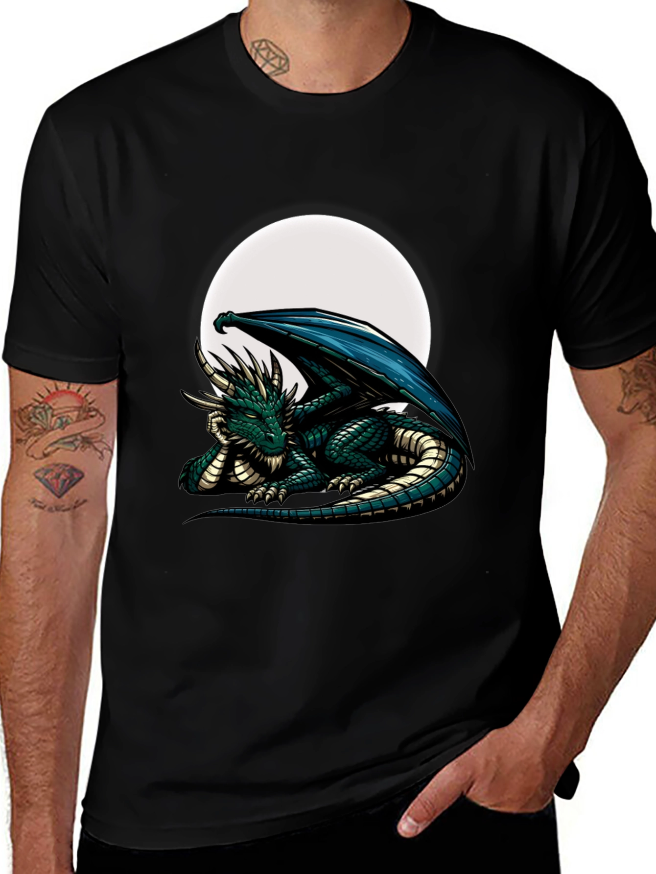Dragon Moon Graphic Tee - Fantasy T-Shirt