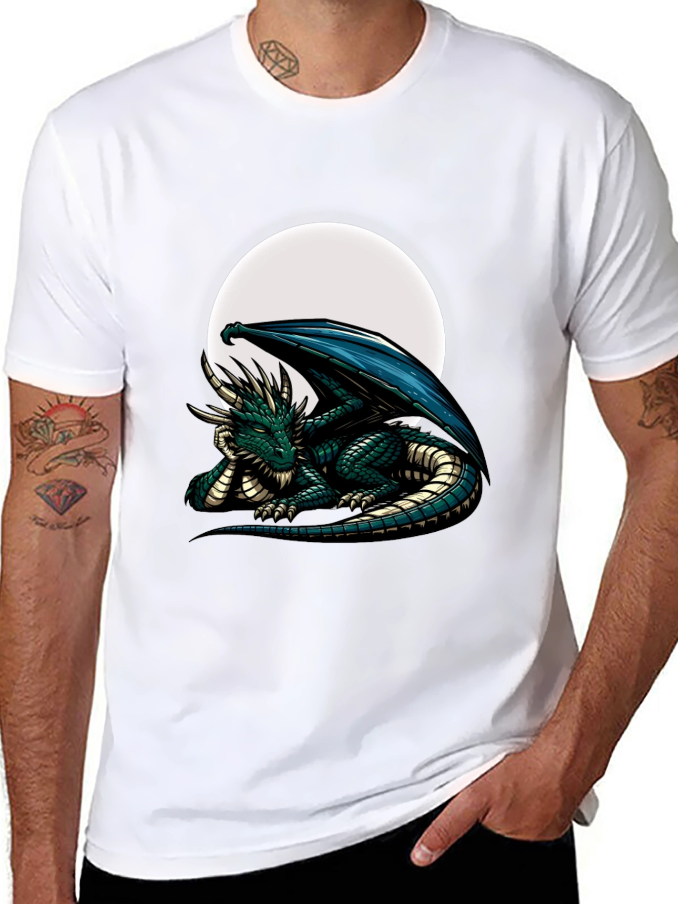 Dragon Moon Graphic Tee - Fantasy T-Shirt