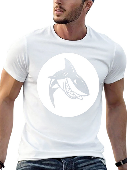 Shark Graphic Tee - Mens Black Crew Neck T-Shirt