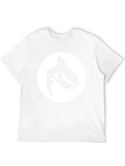 Shark Graphic Tee - Mens Black Crew Neck T-Shirt