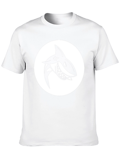 Shark Graphic Tee - Mens Black Crew Neck T-Shirt