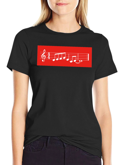 Musical Score Graphic Tee - Black