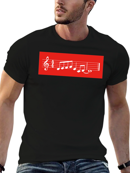 Musical Score Graphic Tee - Black