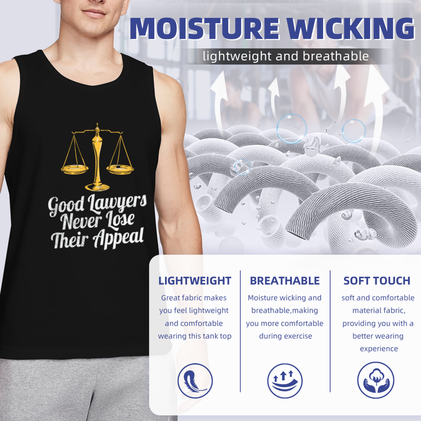 Funny Lawyer Scale Pun Legal Tank Top
