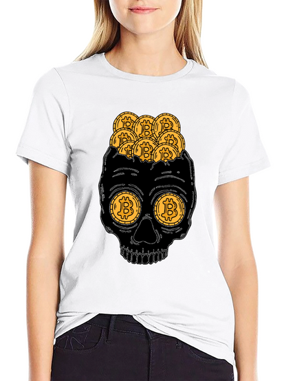 Bitcoin Skull T-Shirt Crypto Currency Tee