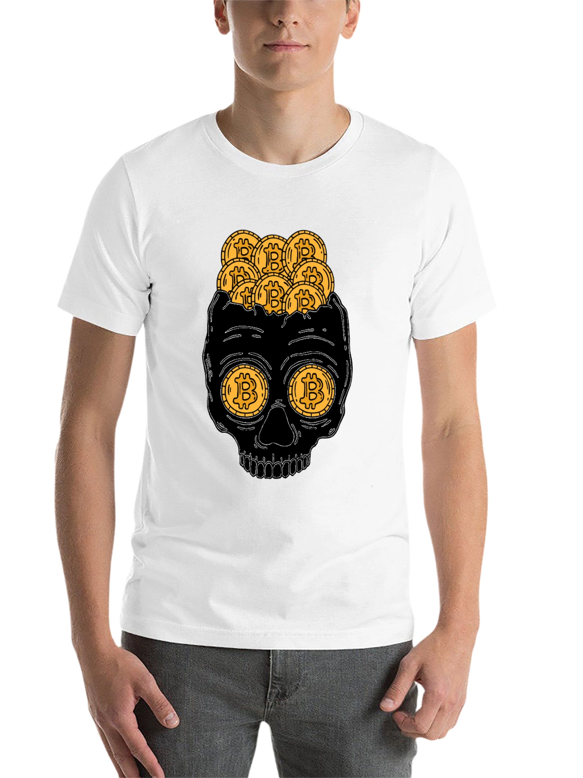 Bitcoin Skull T-Shirt Crypto Currency Tee