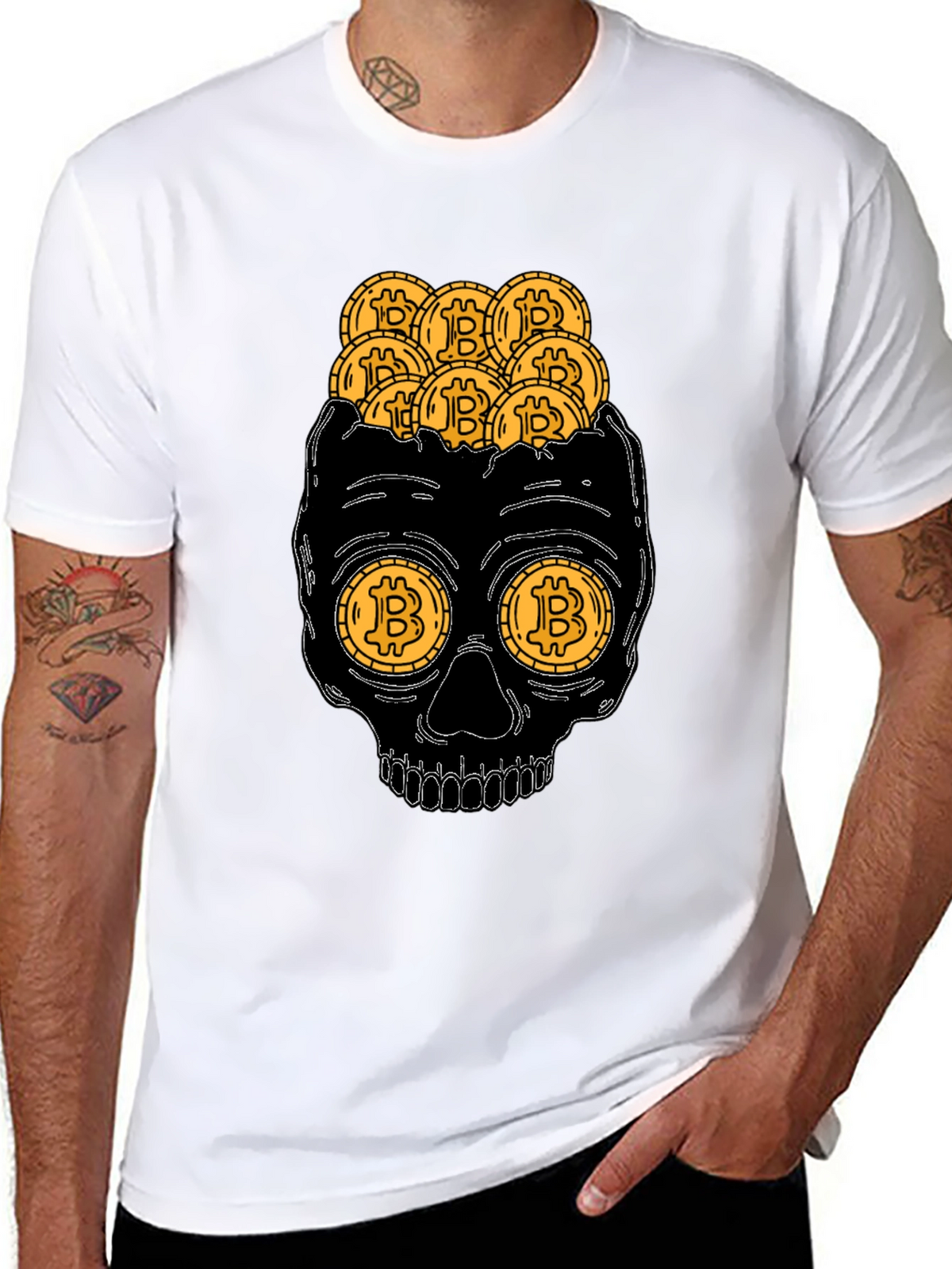 Bitcoin Skull T-Shirt Crypto Currency Tee