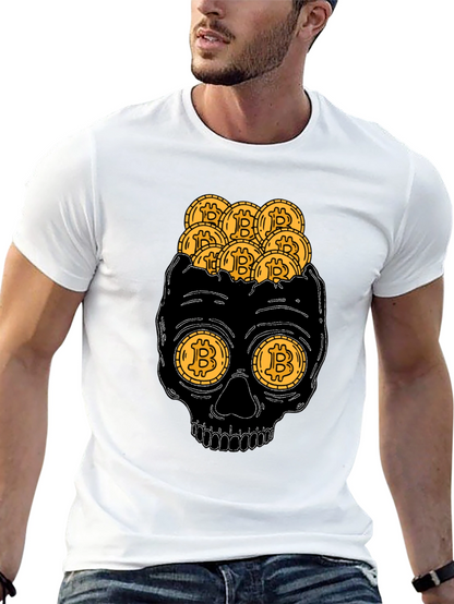 Bitcoin Skull T-Shirt Crypto Currency Tee