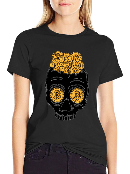 Bitcoin Skull T-Shirt Crypto Currency Tee