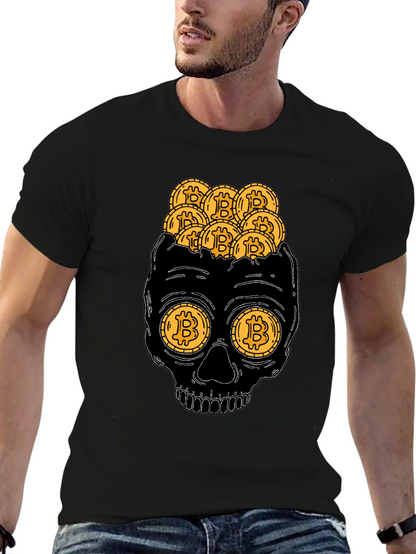 Bitcoin Skull T-Shirt Crypto Currency Tee