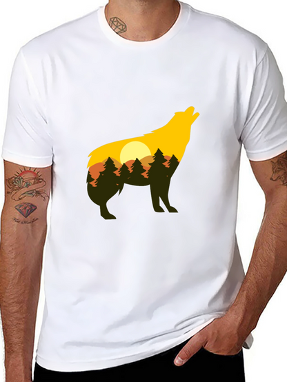 Wolf Silhouette Graphic Tee - Nature Inspired Design