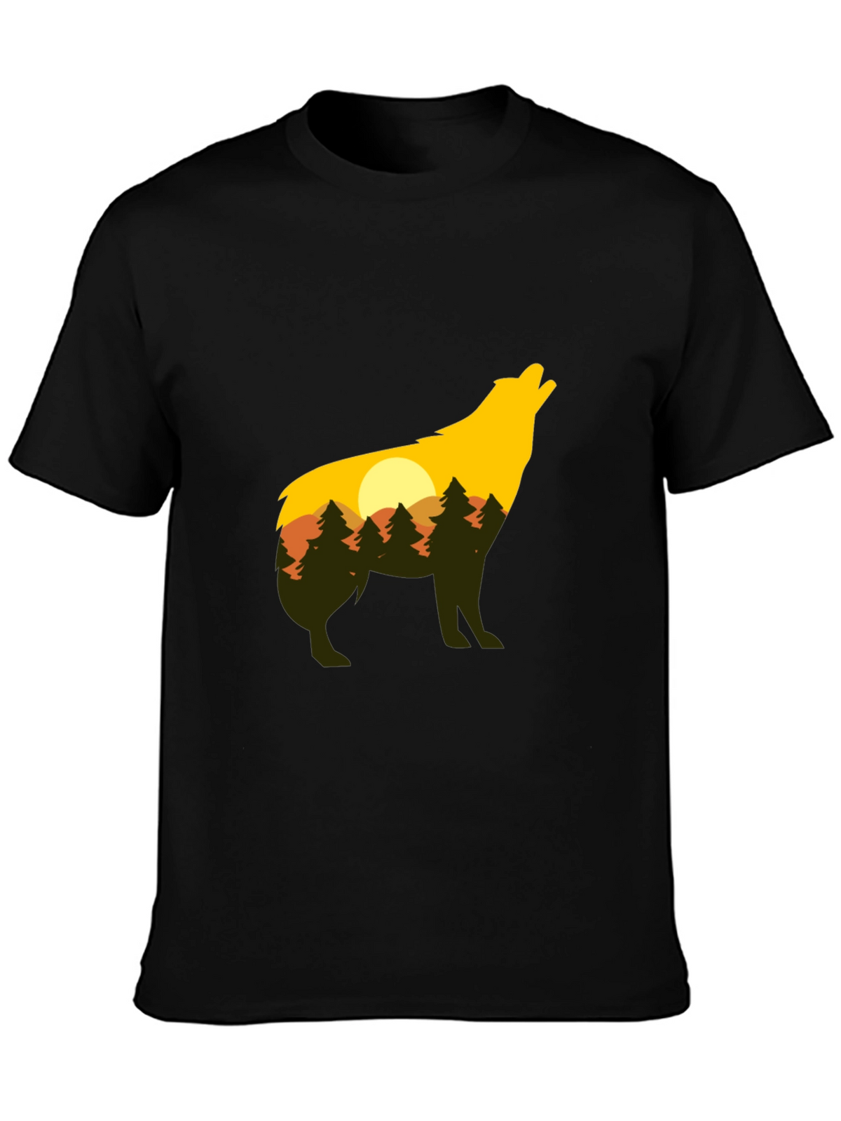 Wolf Silhouette Graphic Tee - Nature Inspired Design